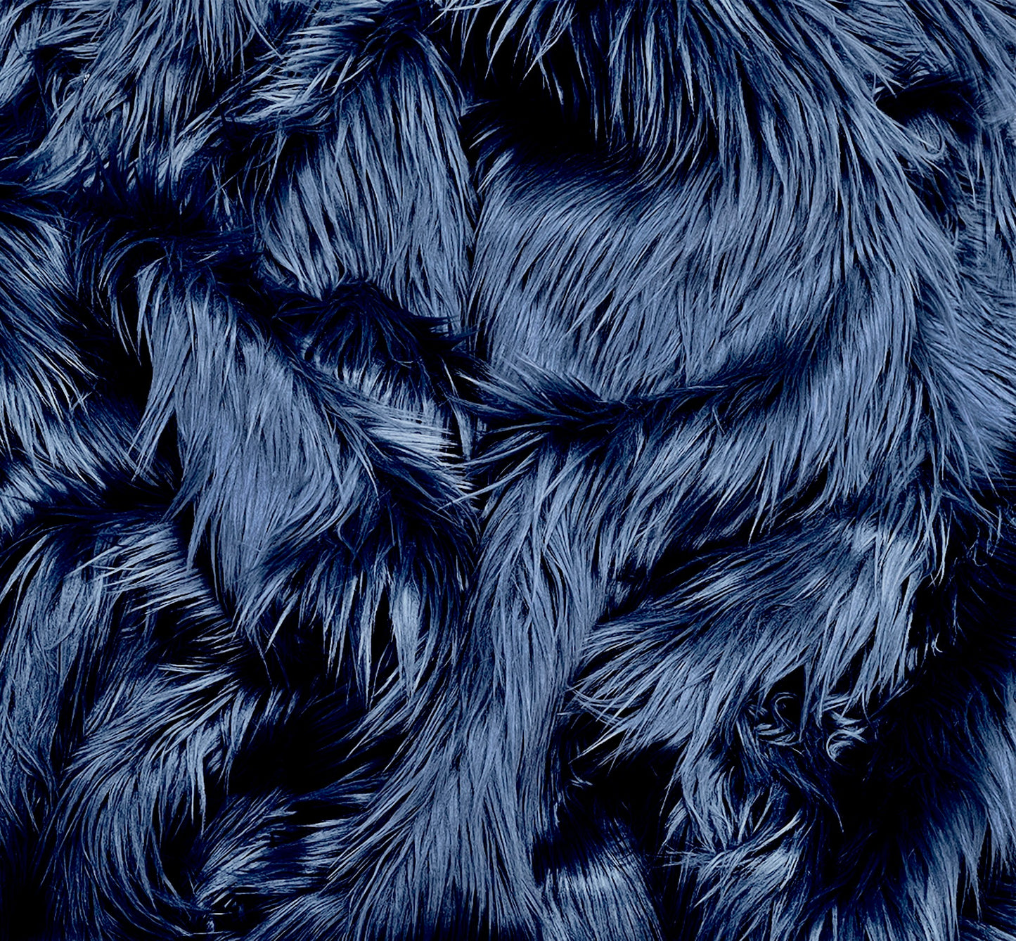 EOVEA Shaggy Faux Fur Fabric | Navy Blue