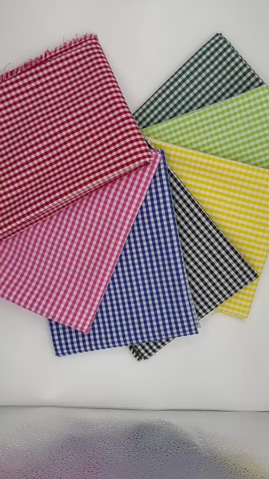 EOVEA poly-cotton gingham fabric product video