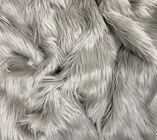 EOVEA Shaggy Faux Fur Fabric | Silver