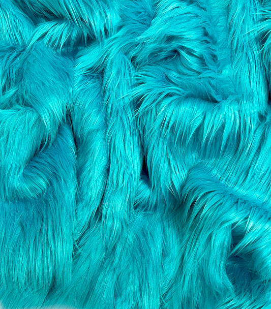 EOVEA Shaggy Faux Fur Fabric | Turquoise